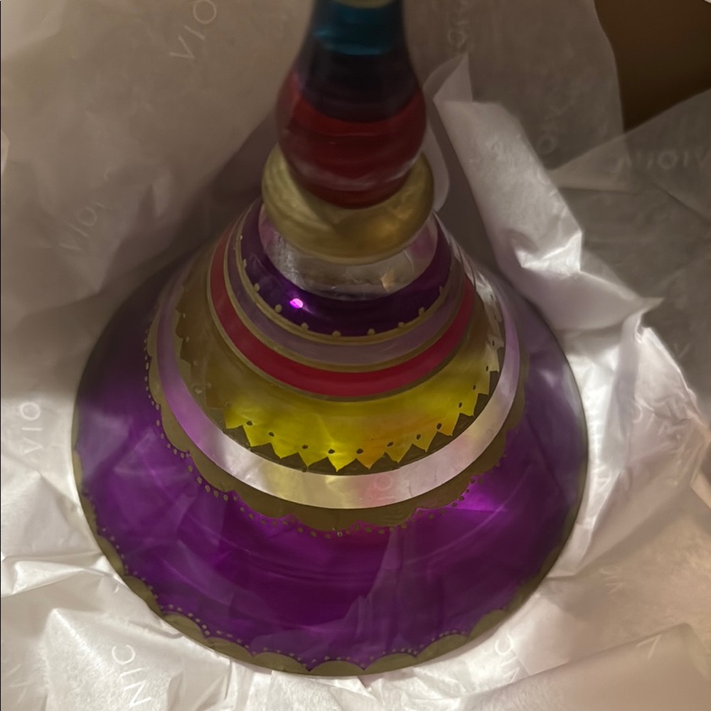 Colorful Art Glass Goblet - Picture 3 of 5